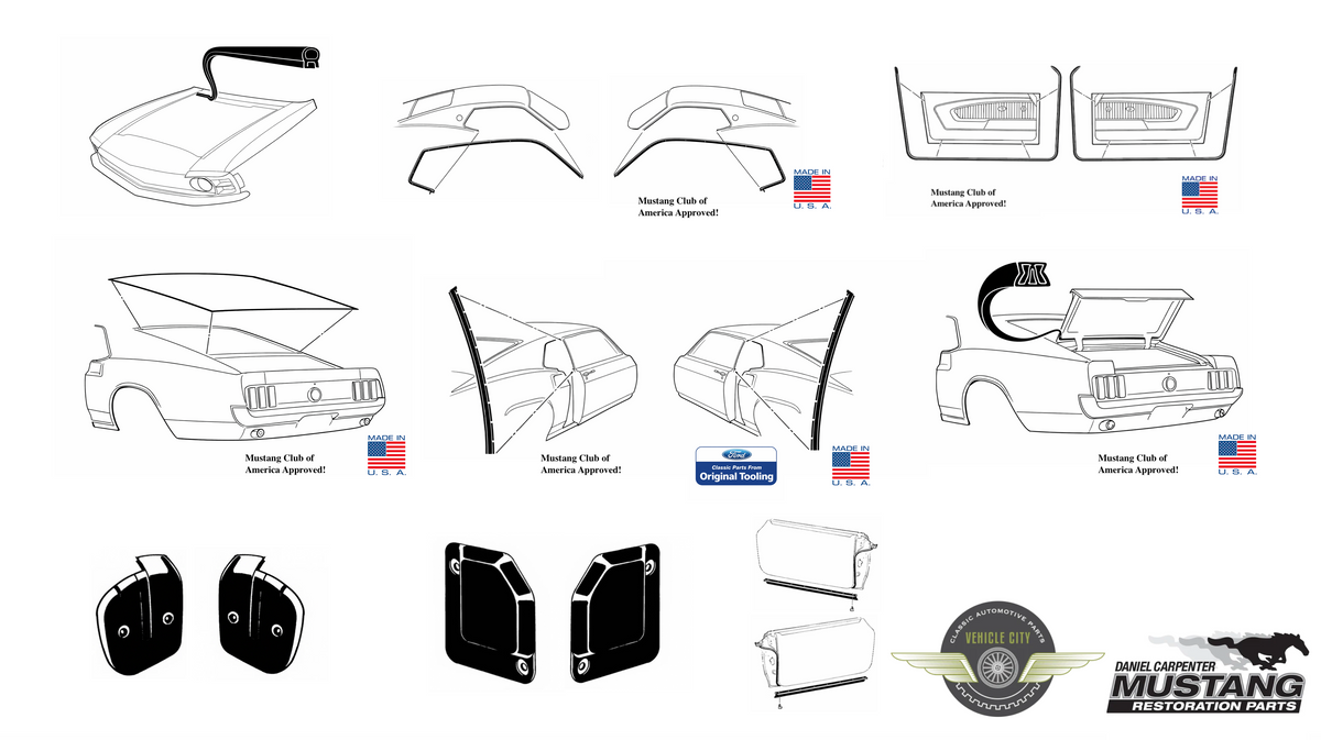 1969-1970 Ford Mustang Fastback Premium Weatherstrip Seal Kit