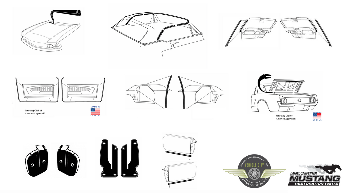 1970 Ford Mustang / Mercury Cougar Convertible Premium Weatherstrip Seal Kit