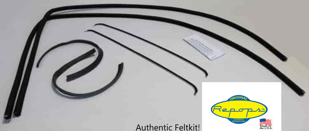 47 48 49 59 Chevy GMC 2-Door Truck Door Window Felt Fuzzies Rubber Seal 6 Pc Kit0