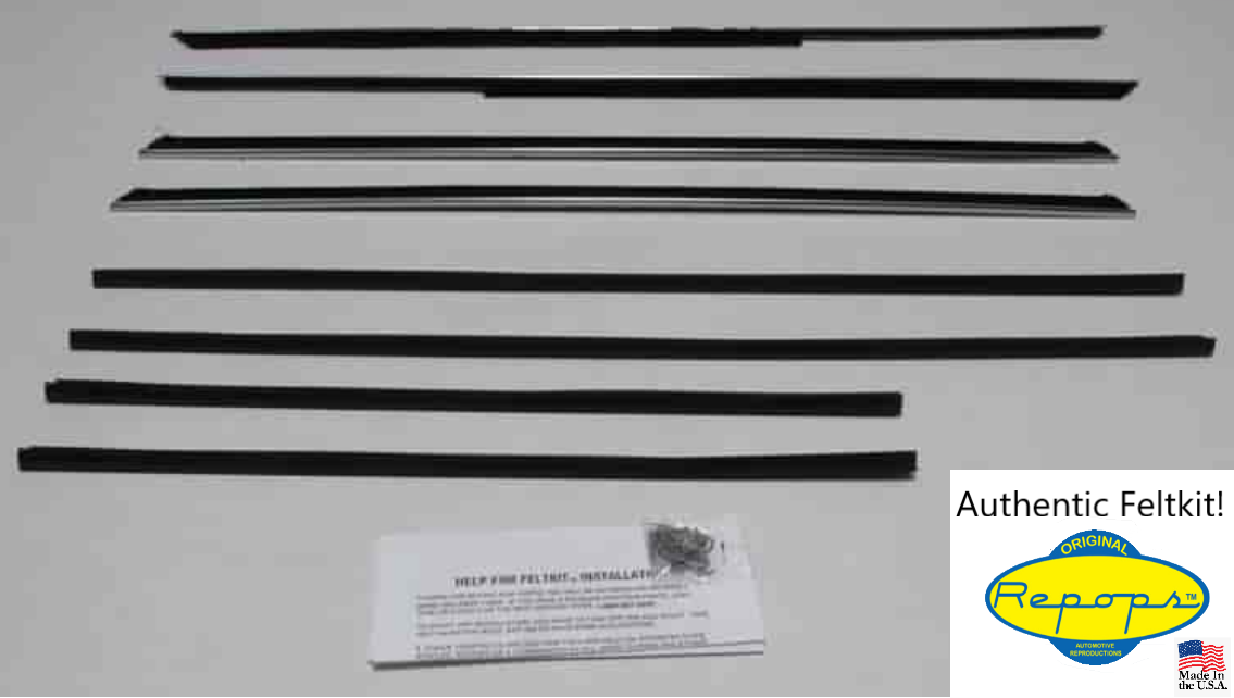 1963 1964 Impala 4-Door Station Wagon Door Window Felt Rubber Seal 8 Pc Kit0