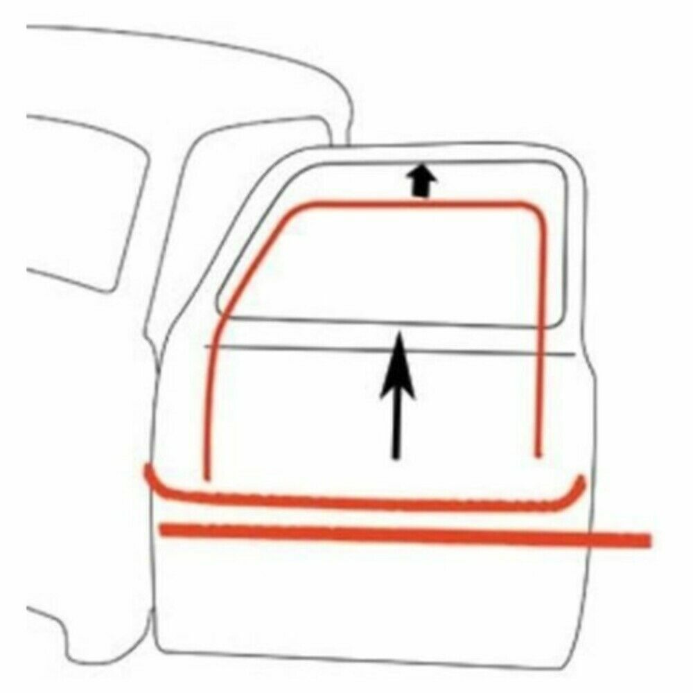 47 48 49 59 Chevy GMC 2-Door Truck Door Window Felt Fuzzies Rubber Seal 6 Pc Kit1