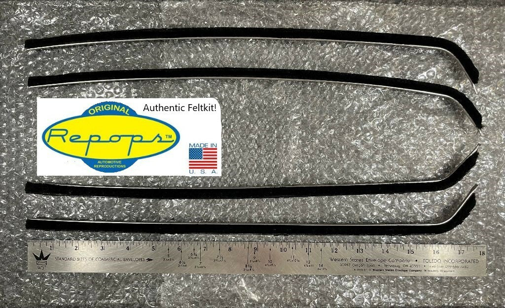 1956 Ford 2-Door Pickup Truck Door Window Felt Fuzzies Rubber Seal 4 Pc Kit0