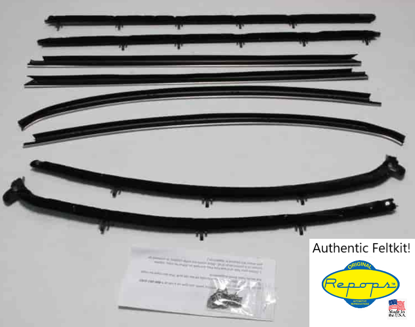 1968 Cutlass & 442 2-Door Hardtop Door Window Felt Fuzzies Rubber Seal 8 Pc Kit0
