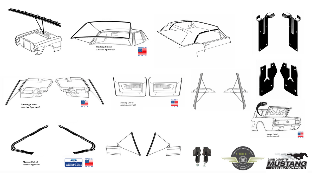 1965-1966 Ford Mustang Convertible Premium Weatherstrip Seal Kit