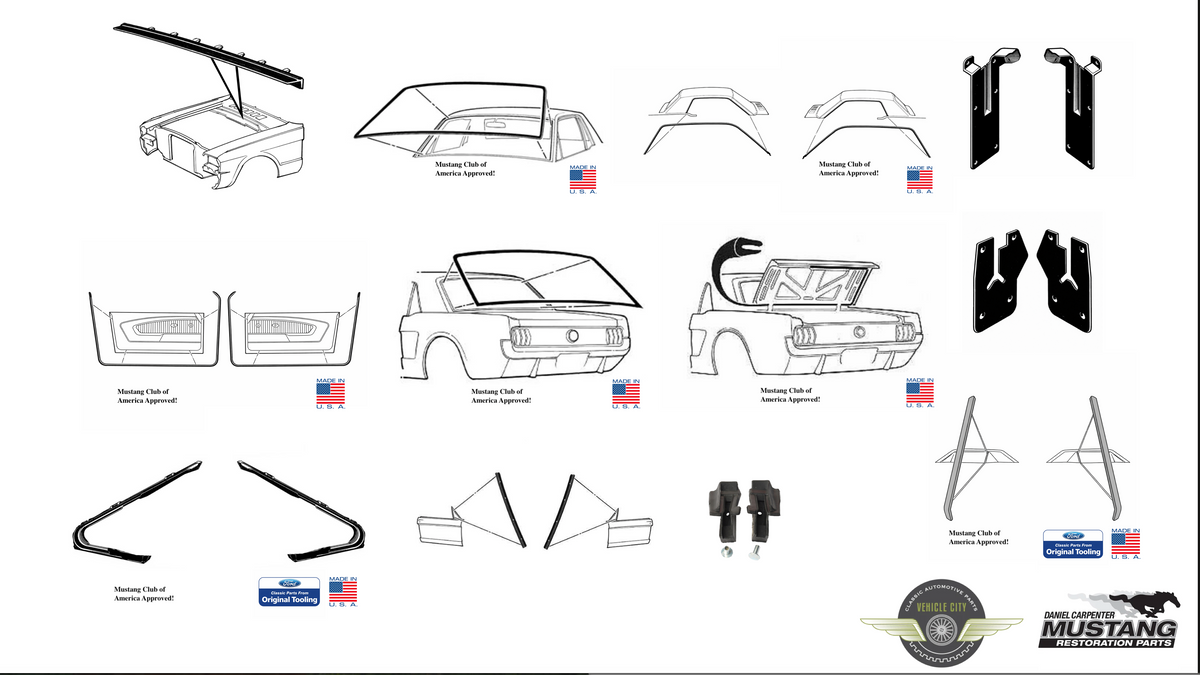 1965-1966 Ford Mustang Coupe Premium Weatherstrip Seal Kit
