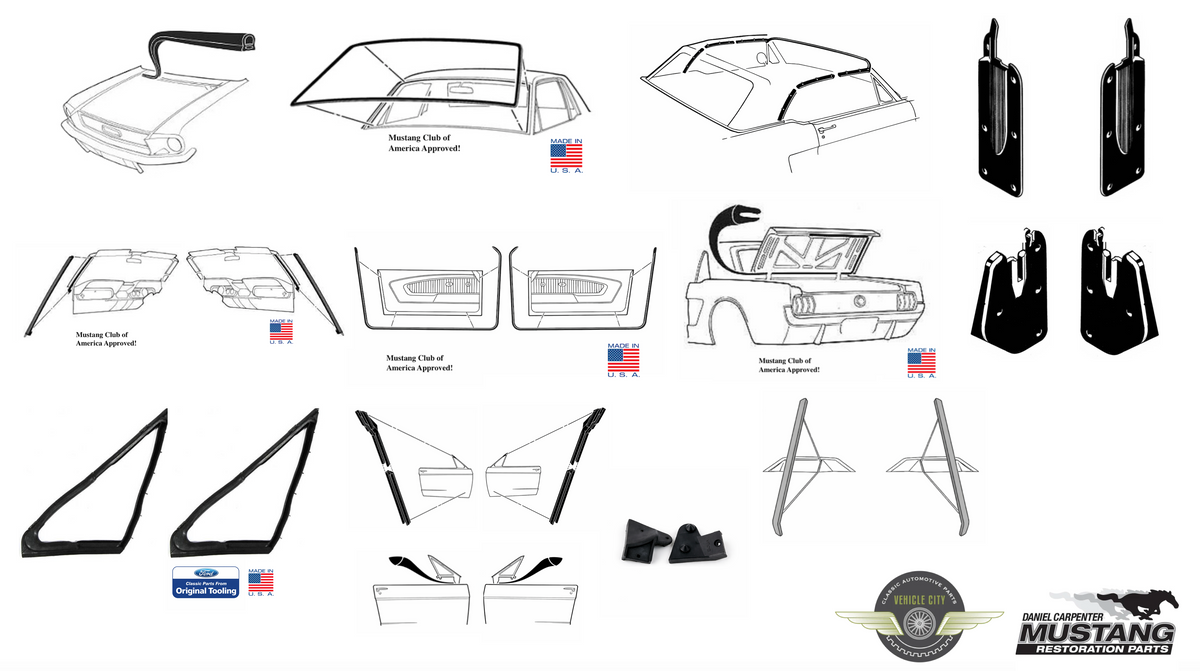 1967-1968 Ford Mustang Convertible Premium Weatherstrip Seal Kit